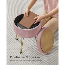 Songmics Sitzhocker Hocker (Schminktischhocker, Samt Schminkhocker), 4 Metallbeine, für Ankleidezimmer, Wohnzimmer, Schlafzimmer