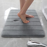 Extra weiche Badematte aus Memory-Schaum, rutschfest, saugfähig, schnell trocknend, große Bodenmatte (200 x 100 cm, Grau) – perfekt für Badezimmer Komfort und Sicherheit