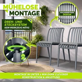 tillvex Gartenstuhl 6er Set 120 x 120 x 108 cm Silber