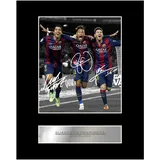 Iconic pics: Luis Suarez, Neymar Jr, Lionel Messi, signiertes Foto mit Fotorahmen, Barcelona FC, Wanddekoration, Fotodruck mit Rahmen, Wohnzimmer, Küche
