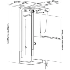 Value PC-Halter, schwarz