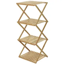 Spetebo Klappbares Bambus Standregal mit 4 Ablagen - 94 cm H - Praktisches Faltregal Aus 100% Fsc Holz - Deko Regal