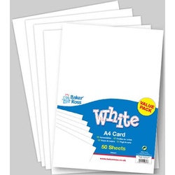 Großpackung Bastelpappe in Weiß, DIN A4 (pro Set 50) Bastelbedarf Pappe & Papier