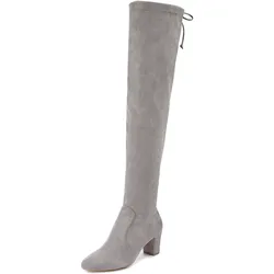 Overkneestiefel LASCANA, Damen, Gr. 40, Normalschaft, grau (hellgrau), Obermaterial: 100% Textilmaterial. Futter: 100% Textilmaterial. Decksohle: 100% Lederimitat. Laufsohle: 100% Synthetik, unifarben, elegant, Schuhe, Slouchy Boots,Langschaft Stiefel,Schlupf-Boot, weiches Stretchmaterial