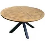 TPFGarden Gartentisch CANTERBURY (Outdoor Tisch rund - 130 cm - Alu anthrazit und Akazie, Hochwertiger und robuster Gartentisch - FSC®-zertifiziert), Outdoor Esstisch - Terrassentisch - Maße (BxHxT): 130 x 75 x 130 cm grau