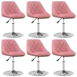 vidaXL Esszimmerstühle Drehbar Samt V35 | vidaXL : Farbe - Rosa, Größe - 6 Stk.