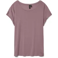 Vero Moda Damen Einfarbiges Stretch T-Shirt Basic Rundhals Top