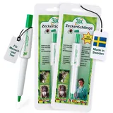 3iX Zeckenschlinge 2er Pack - zuverlässige Methode zur Zeckenentfernung - Effektiver Zeckenentferner – Zeckenzange, Zeckenhaken & Zeckenpinzette in einem – Zeckenschutz unterwegs - für Mensch und Tier