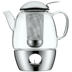 WMF Teekanne, Edelstahl, Metall, Glas, 1 L,1000 ml, Ausgießer, Siebeinsatz, Kaffee & Tee, Kannen, Teekannen