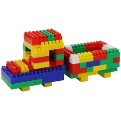 Polesie 0293, Bausteine 96-teiliges Set, bunte Bausteine zum Stecken im Beutel bunt