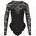 URBAN CLASSICS Round Neck Lace Langarm-body Black XS