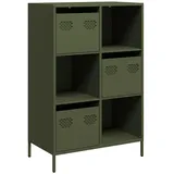 vidaXL Highboard Olivgrün 68x39x103,5 cm Stahl