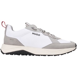 HUGO Herren Sneaker - Kane Runn mfny, Turnschuh, Schnürung, Material-Mix Weiß EU 43