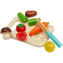 HABA 2012076001 - Creative Play Gemüse-Set mit Brettchen, 8-teilig