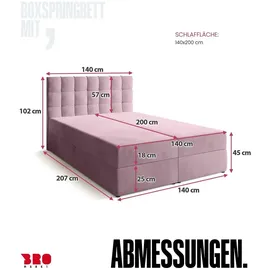 bromarkt Detroit 140 x 200 cm H3 Rosa