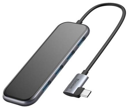Baseus Adapter HUB USB Typ-C USB-C auf 4x USB 3.0 / USB Typ C PD für MacBook / PC / Smartphone grau