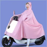 DOMELA Fahrradponcho, Regenponcho mit Kapuze, wasserdichter Fahrrad-Regenmantel, winddichter Unisex-Regenumhang, for Fahrrad, E-Bike, Motorrad, Mobilitätsroller, Regenponcho-Abdeckung (Farbe: Rosa,