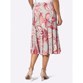 Lady A-Linien-Rock Damen Floral Hellgrau/Koralle 48