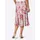 Lady A-Linien-Rock Damen Floral Hellgrau/Koralle 48