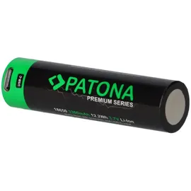 PATONA 2x PATONA Premium 18650 Zelle Li-Ion Akku + USB-C Input 3,7V 3300mAh