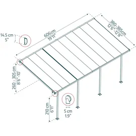 CANOPIA Feria 606 x 380 cm grau