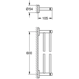 Grohe Essentials Doppelbadetuchhalter Silber 40802001