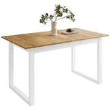 Lookway Esstisch ARTON II ausziehbarer Tisch 140 cm, Breite: 140-195 braun Metallbeine U