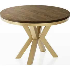 WFL GROUP Esstisch, Alteiche, Holzwerkstoff, 10-Sitzer, Rund,Rund, 120x76x120 cm, Esszimmer, Tische, Esstische