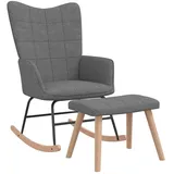 vidaXL Schaukelsessel mit Hocker Polyester 70 x 100 x 80 cm Dunkelgrau