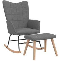 vidaXL Schaukelsessel mit Hocker Polyester 70 x 100 x 80 cm Dunkelgrau