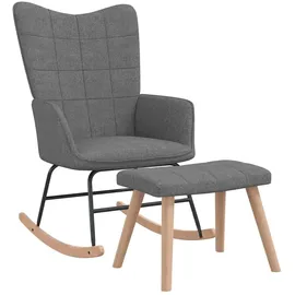 vidaXL Schaukelsessel mit Hocker Polyester 70 x 100 x 80 cm Dunkelgrau