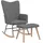vidaXL Schaukelsessel mit Hocker Polyester 70 x 100 x 80 cm Dunkelgrau