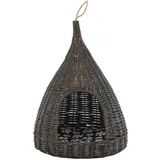 Ankonbej Katzenhaus mit Kissen Grau 40x60 cm Naturweide Tipi