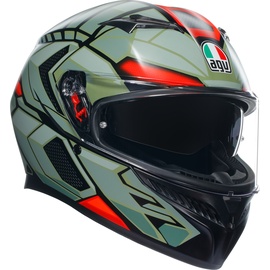 AGV K3 Decept Helm, schwarz-rot-grün, Größe S