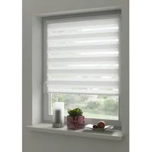 Deco Company Duo Klemmrollo, Doppelrollo, Rollo für Fenster ohne Bohren, Alle Montage-Teile inklusive, Polyester, Hellgrau, 90 x 210 cm
