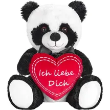 Brubaker Panda Plüschbär mit Herz Rot - Ich Liebe Dich - 25 cm - Pandabär Kuscheltier - Teddybär Plüschteddy Schmusetier - Stofftier Schwarz Weiß