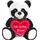 Brubaker Panda Plüschbär mit Herz Rot - Ich Liebe Dich - 25 cm - Pandabär Kuscheltier - Teddybär Plüschteddy Schmusetier - Stofftier Schwarz Weiß