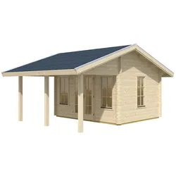 Gartenhaus SKANHOLZ "Luzern", beige (natur), Fußboden im Gartenhaus, Gartenhäuser, mit 2. Schalung