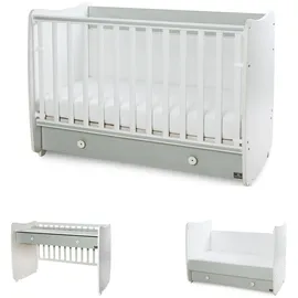 Lorelli Babybett Dream 60 x 120 cm umbaubar Schreibtisch Kinderbett Schaukelbett grün