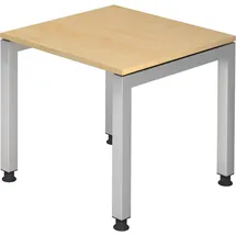 Hammerbacher JS08 höhenverstellbarer Schreibtisch ahorn rechteckig, 4-Fuß-Gestell silber 80,0 x 80,0 cm
