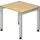 Hammerbacher JS08 höhenverstellbarer Schreibtisch ahorn rechteckig, 4-Fuß-Gestell silber 80,0 x 80,0 cm