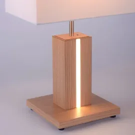 just light. LED-Tischleuchte, Holzdekor, CCT Farbmanagement, dimmbar, Wippschalter