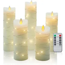 CCLIFE LED Kerzen Set 3 St. beige