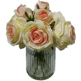 Hti-Living HTI-Living, Rosenstrauß in Vase Kunstblume (31 cm)