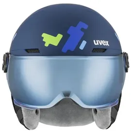 Uvex Rocket jr Visor blue puzzle matt 51-55