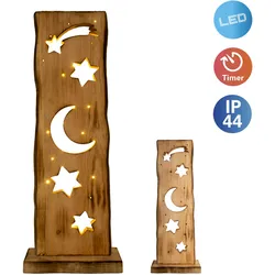 Näve LED-Holz-Dekoleuchte Mond/Sterne h: 60cm Für Aussenbereich geeignet