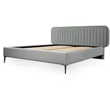 Fun Möbel Polsterbett Doppelbett MIAMI 140x200cm in Stoff Riviera Grau