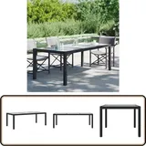 Vidaxl - Gartentisch Schwarz 190x90x75 cm Gehärtetes Glas Poly Rattan - Gartentisch - Esstisch - Polyrattan Tisch - Gartenmöbel - Balkonmöbel