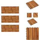 Terrassenfliesen 30 Stk. Vertikales Muster 30x30 Cm Akazienholz - Terrasse Fliesen - Holzterrasse - Gartenweg - Akazienholz - Outdoor Dekoration