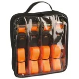 kerbl works Kerbl Zurrgurtset, 250/500kg 25mm x 5m, 4er-Pack, in Tasche, orange